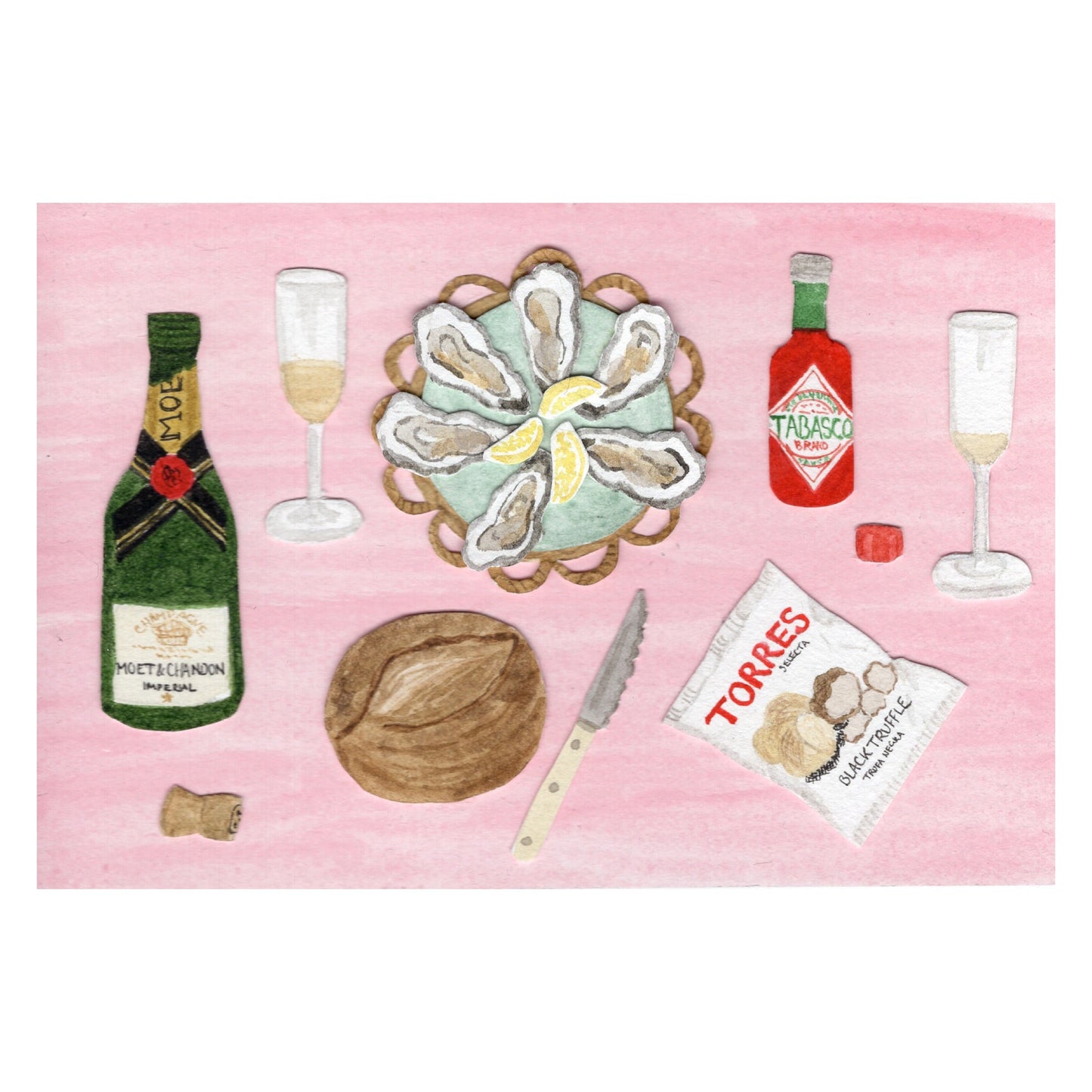 Large Champagne Breakfast, Signed Print