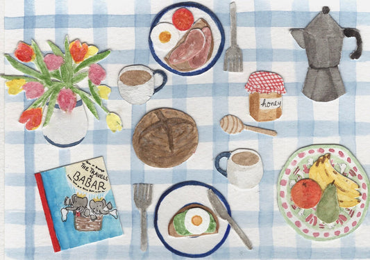 Breakfast with Babar, Greetings Card
