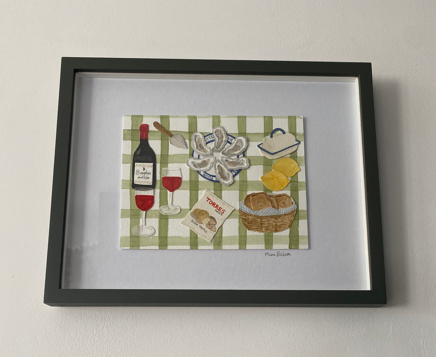 Oysters & Wine, Original Framed Artwork