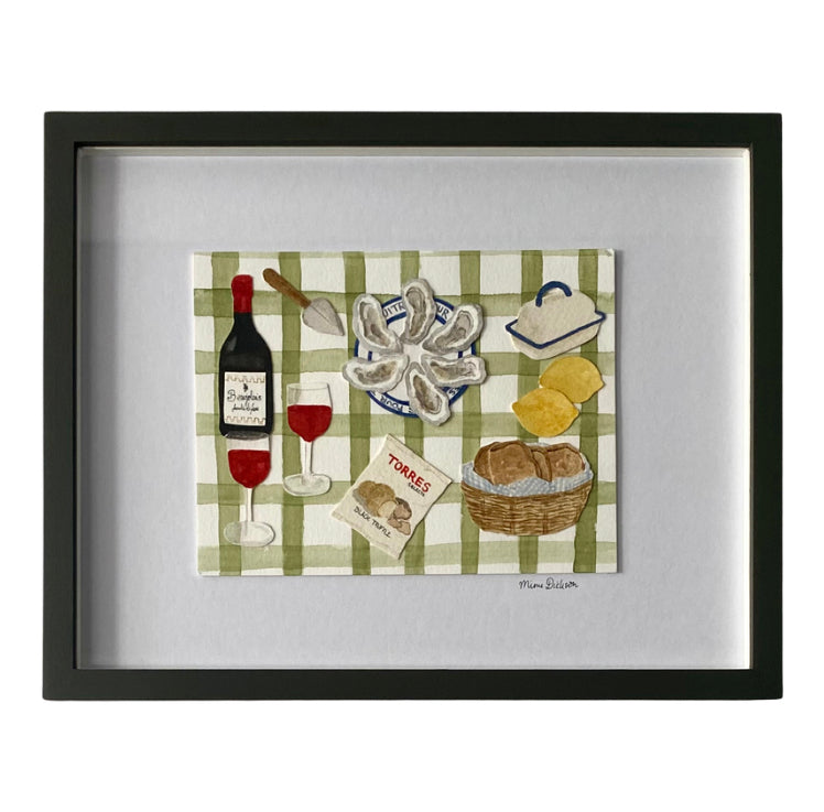 Oysters & Wine, Original Framed Artwork